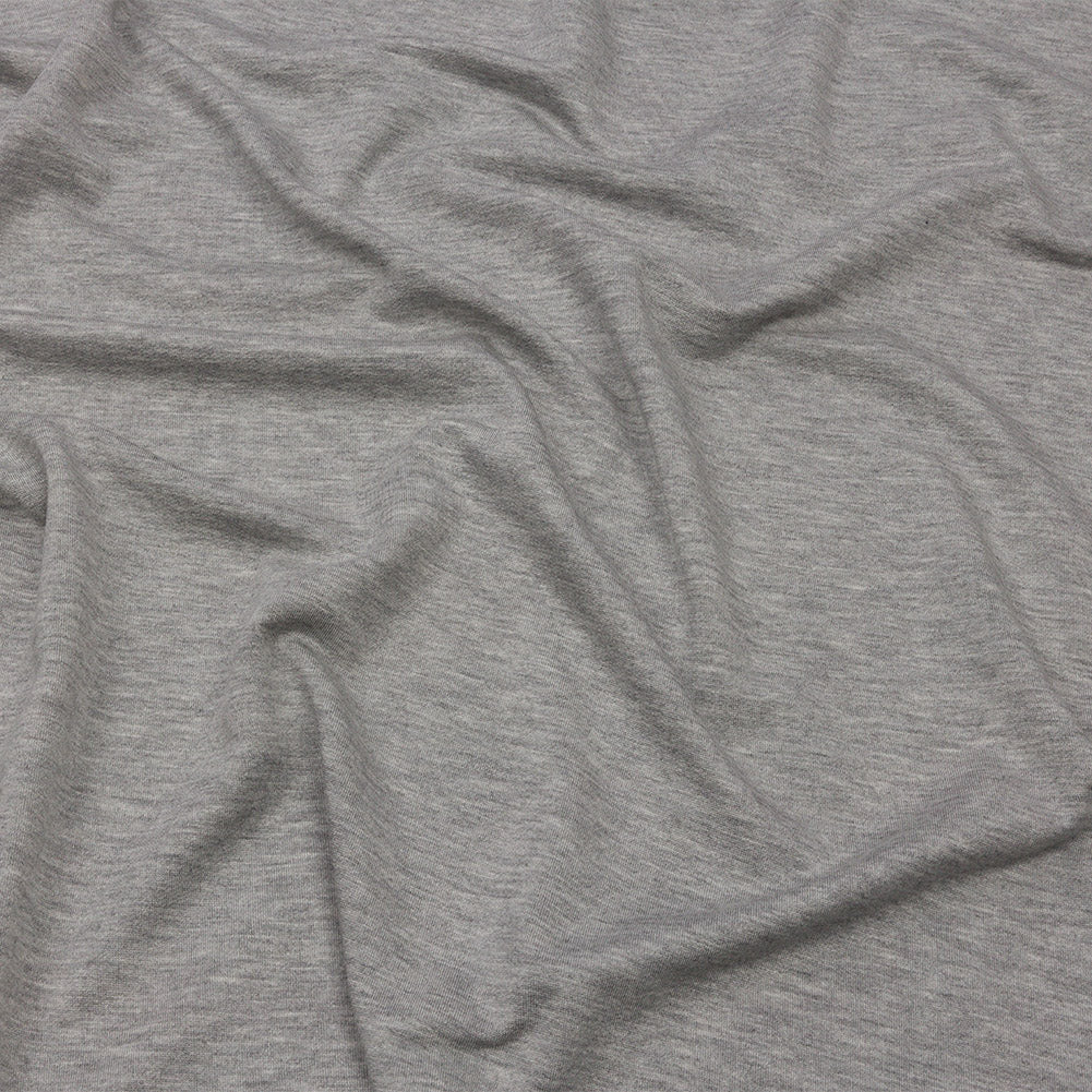 Heathered Light Gray Stretch Rayon French Terry Heathered Light Gray Stretch Rayon French Terry