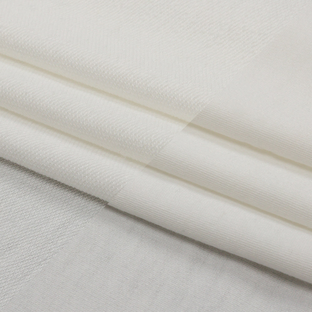 Off White Lightweight Polyester French Terry Folded Off White Lightweight Polyester French Terry Folded