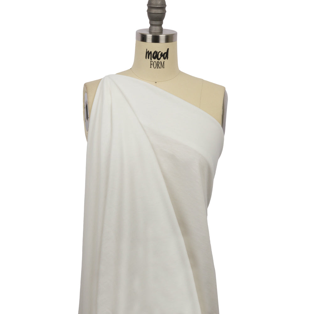 Off White Lightweight Polyester French Terry Drape Off White Lightweight Polyester French Terry Drape