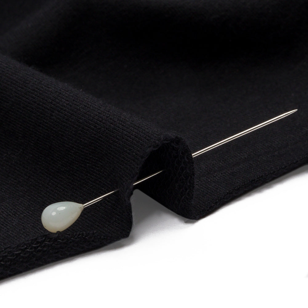Black Stretch Rayon French Terry Detail Black Stretch Rayon French Terry Detail