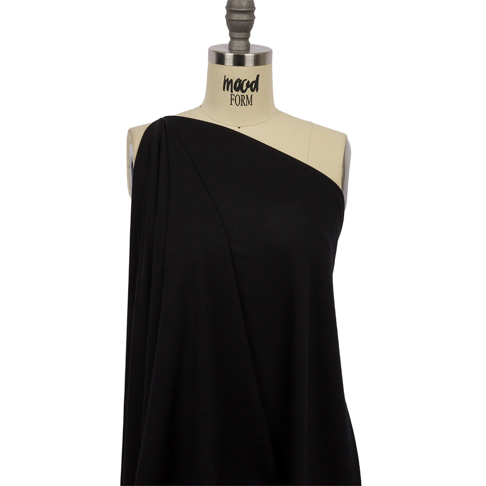 Black Stretch Rayon French Terry Drape Black Stretch Rayon French Terry Drape