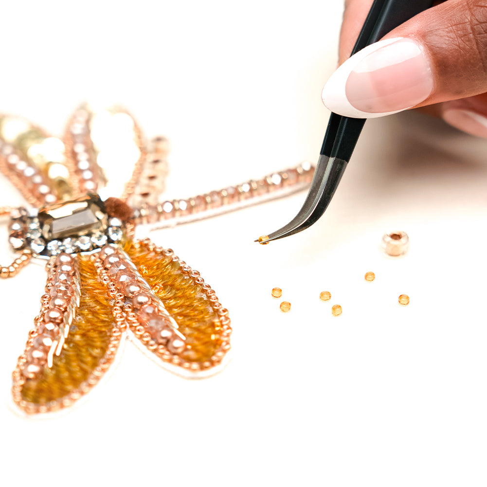 Mood Matte Black Curved Nose Tweezers - 4.75"