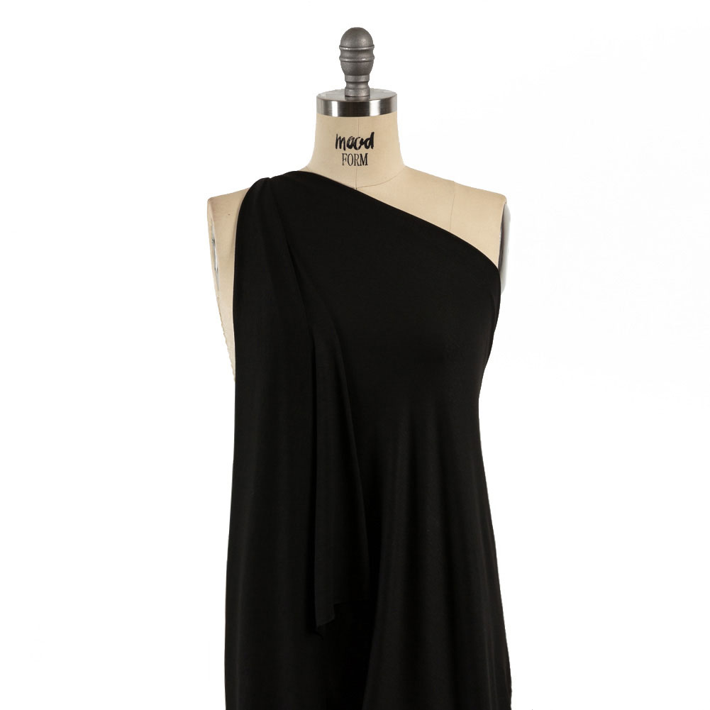 Ralph Lauren Black Stretch Cotton Jersey Drape Ralph Lauren Black Stretch Cotton Jersey Drape