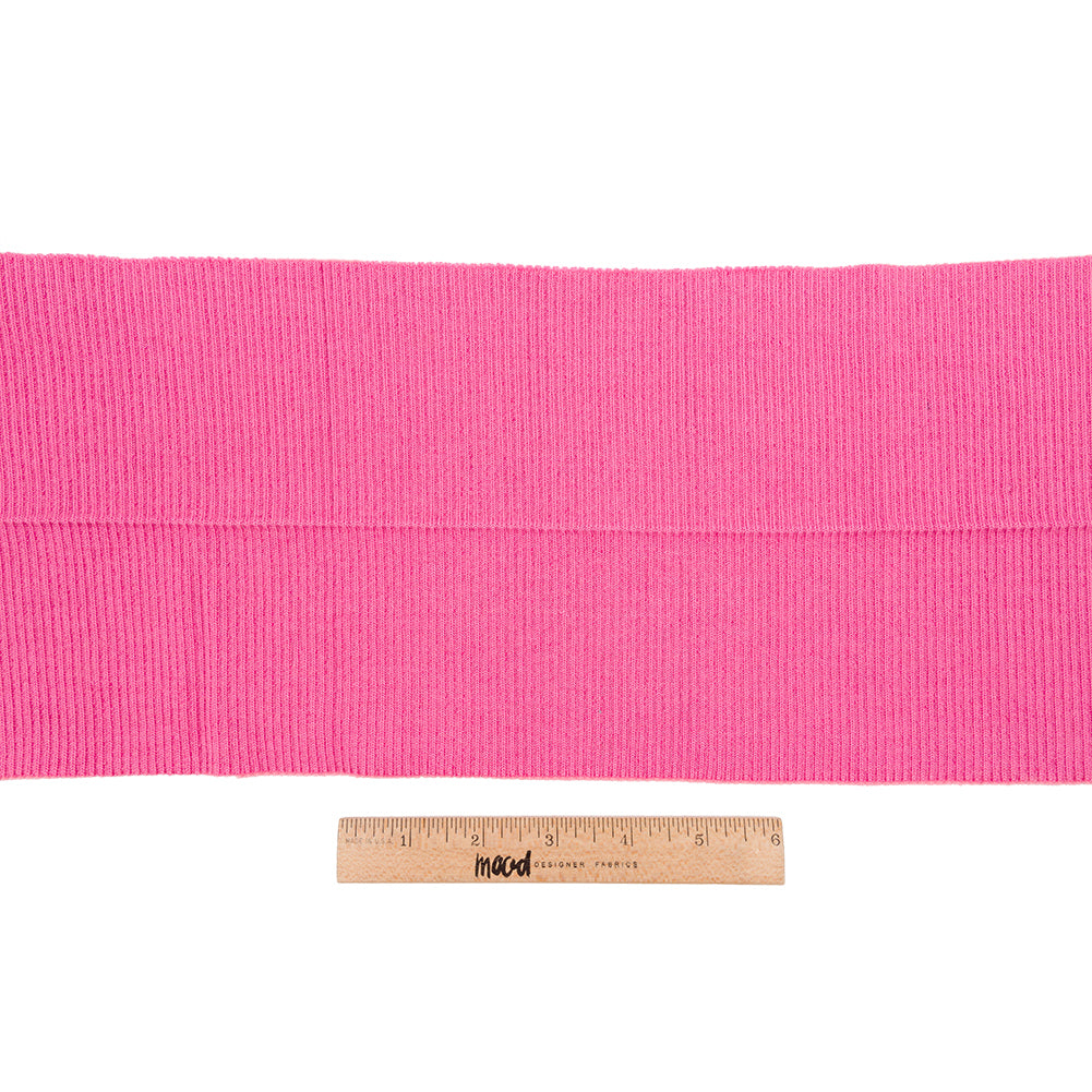 Bubblegum Pink 2x2 Rib Knit Foldover Trim - 37.5" x 7.5" Full Bubblegum Pink 2x2 Rib Knit Foldover Trim - 37.5" x 7.5" Full