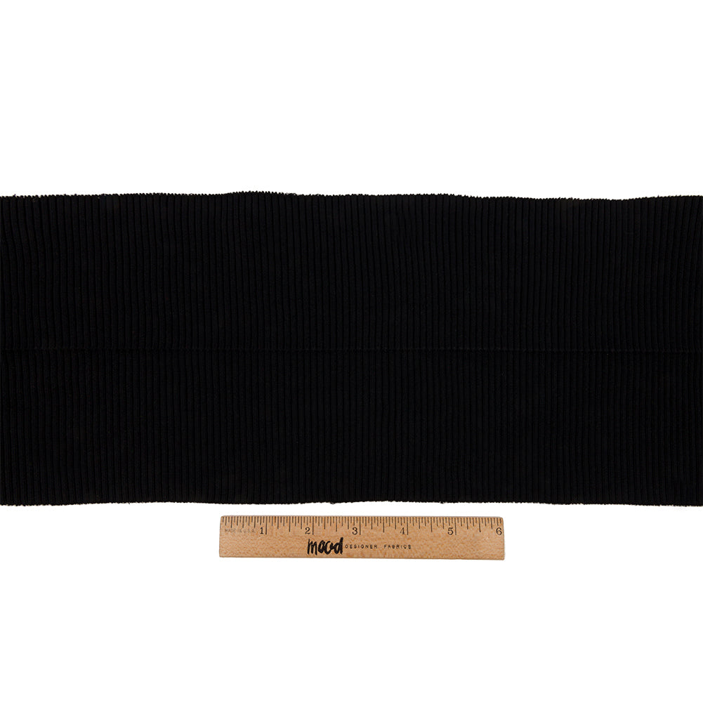 Black Distinct Ribs 2x2 Rib Knit Foldover Trim - 41" x 6.75" Full Black Distinct Ribs 2x2 Rib Knit Foldover Trim - 41" x 6.75" Full