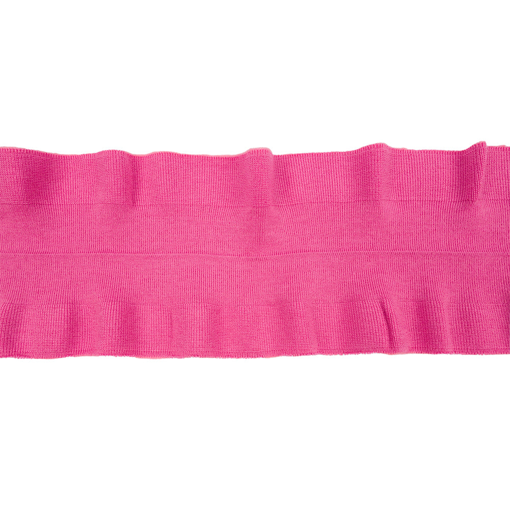 Bubblegum Pink Ruffled Foldover Rib Knit Trim - 37" x 6.5" Bubblegum Pink Ruffled Foldover Rib Knit Trim - 37" x 6.5"