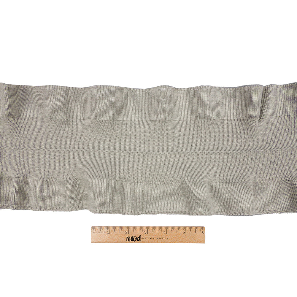 Gray Ruffled Foldover Rib Knit Trim - 37" x 6.5" Full Gray Ruffled Foldover Rib Knit Trim - 37" x 6.5" Full