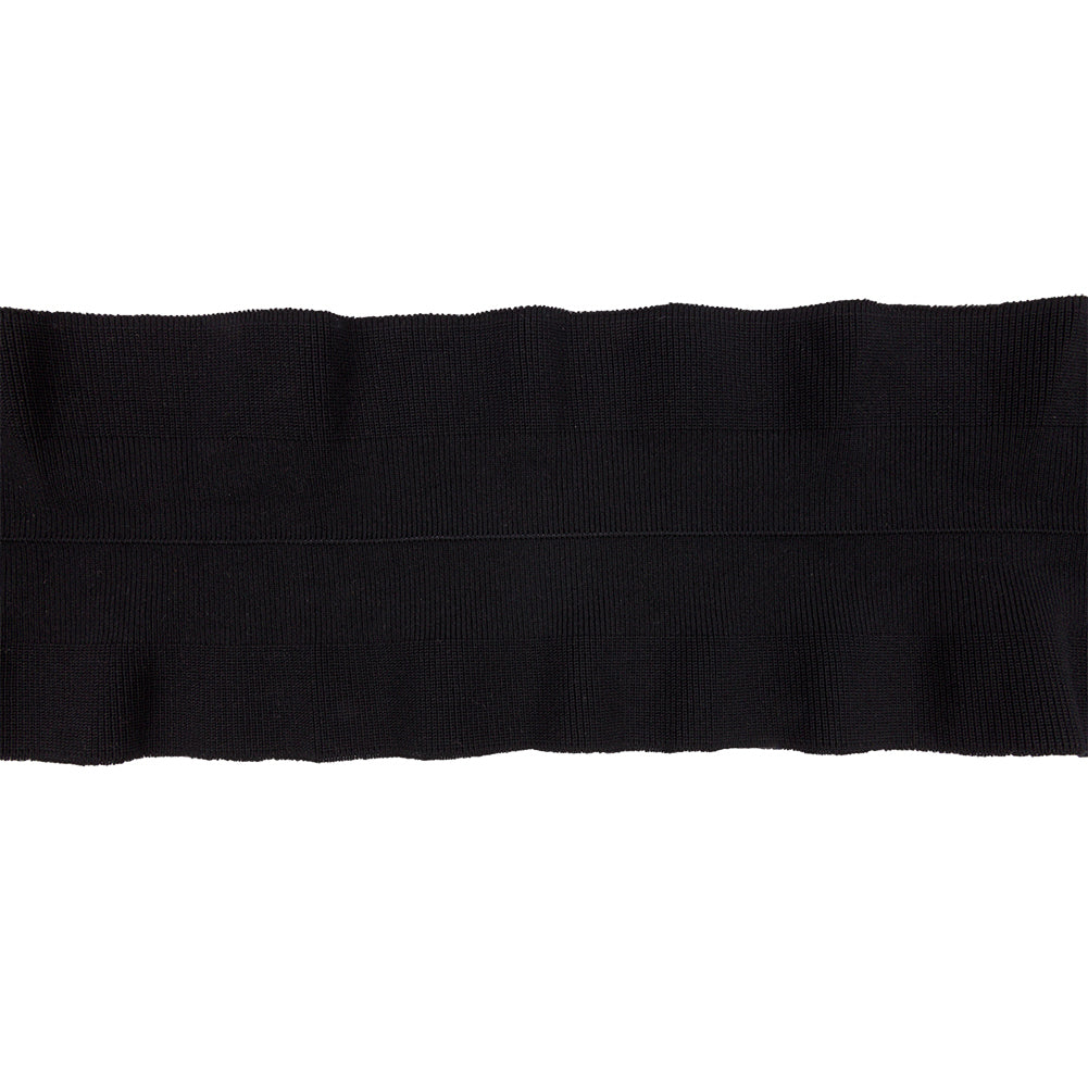 Black Ruffled Foldover Rib Knit Trim - 39" x 6" Black Ruffled Foldover Rib Knit Trim - 39" x 6"