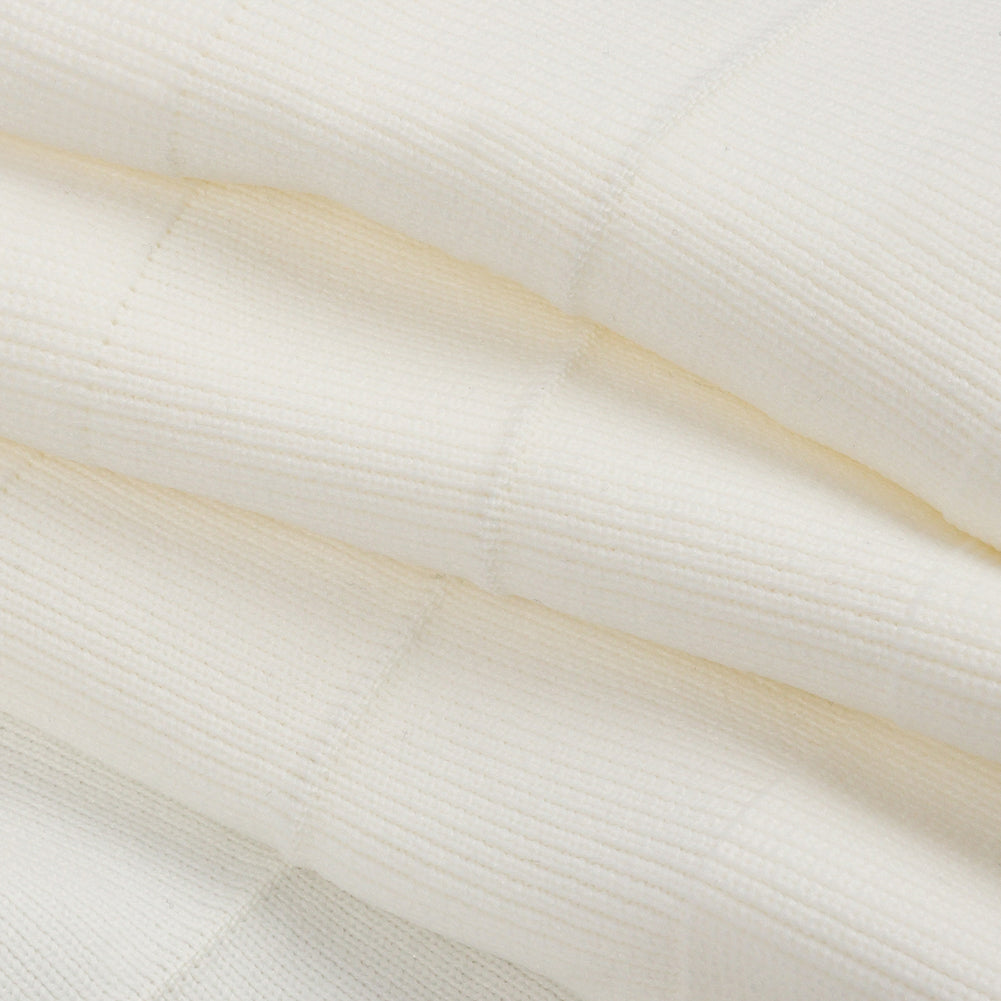 White Ruffled Foldover Rib Knit Trim - 39" x 6" Folded White Ruffled Foldover Rib Knit Trim - 39" x 6" Folded