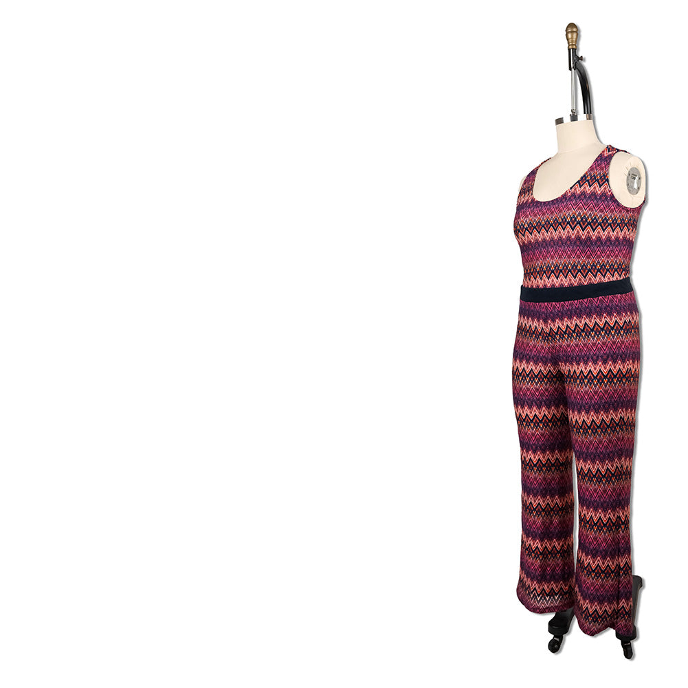 Trina Turk Pink, Navy and Orange Textured Zig Zags Viscose and Polyester Sweater Knit Blog Trina Turk Pink, Navy and Orange Textured Zig Zags Viscose and Polyester Sweater Knit Blog