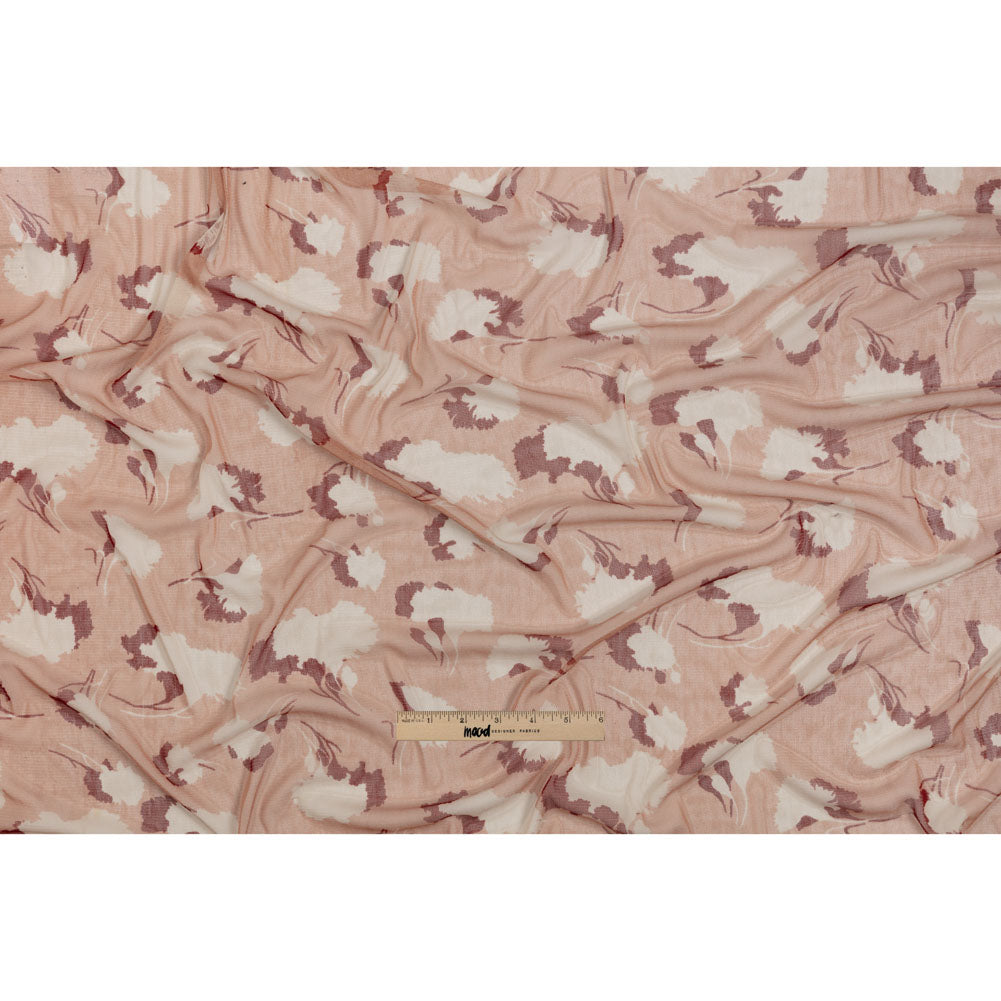 Blush, White and Red Floral Shadows Silk Tulle Drape Blush, White and Red Floral Shadows Silk Tulle Drape