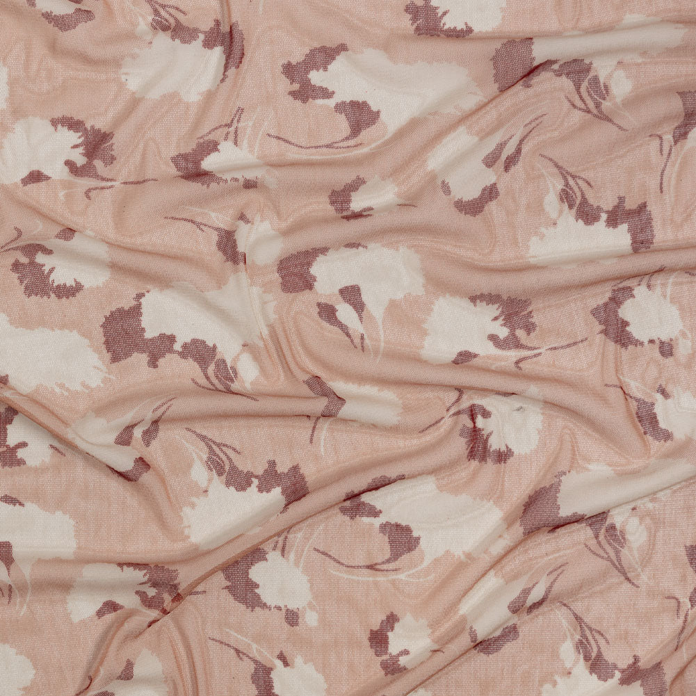 Blush, White and Red Floral Shadows Silk Tulle Blush, White and Red Floral Shadows Silk Tulle