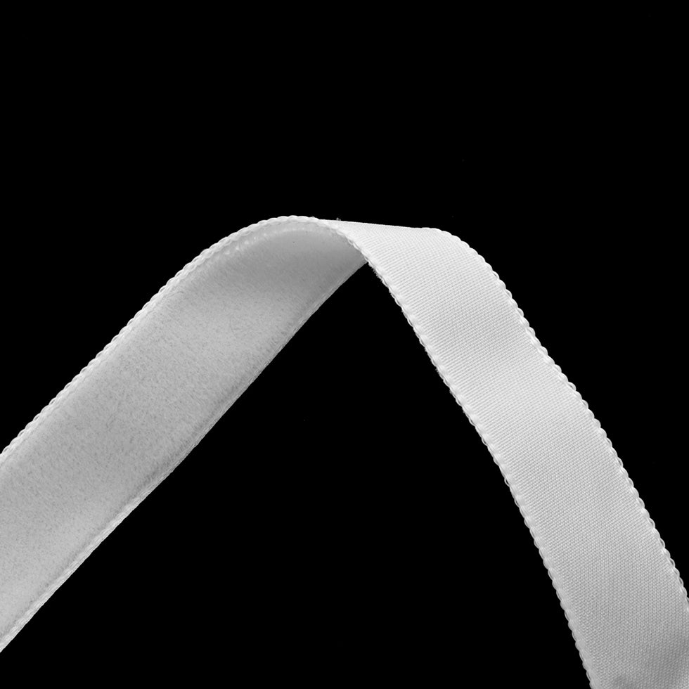 0.625" White Nylon Velvet Ribbon Detail 0.625" White Nylon Velvet Ribbon Detail