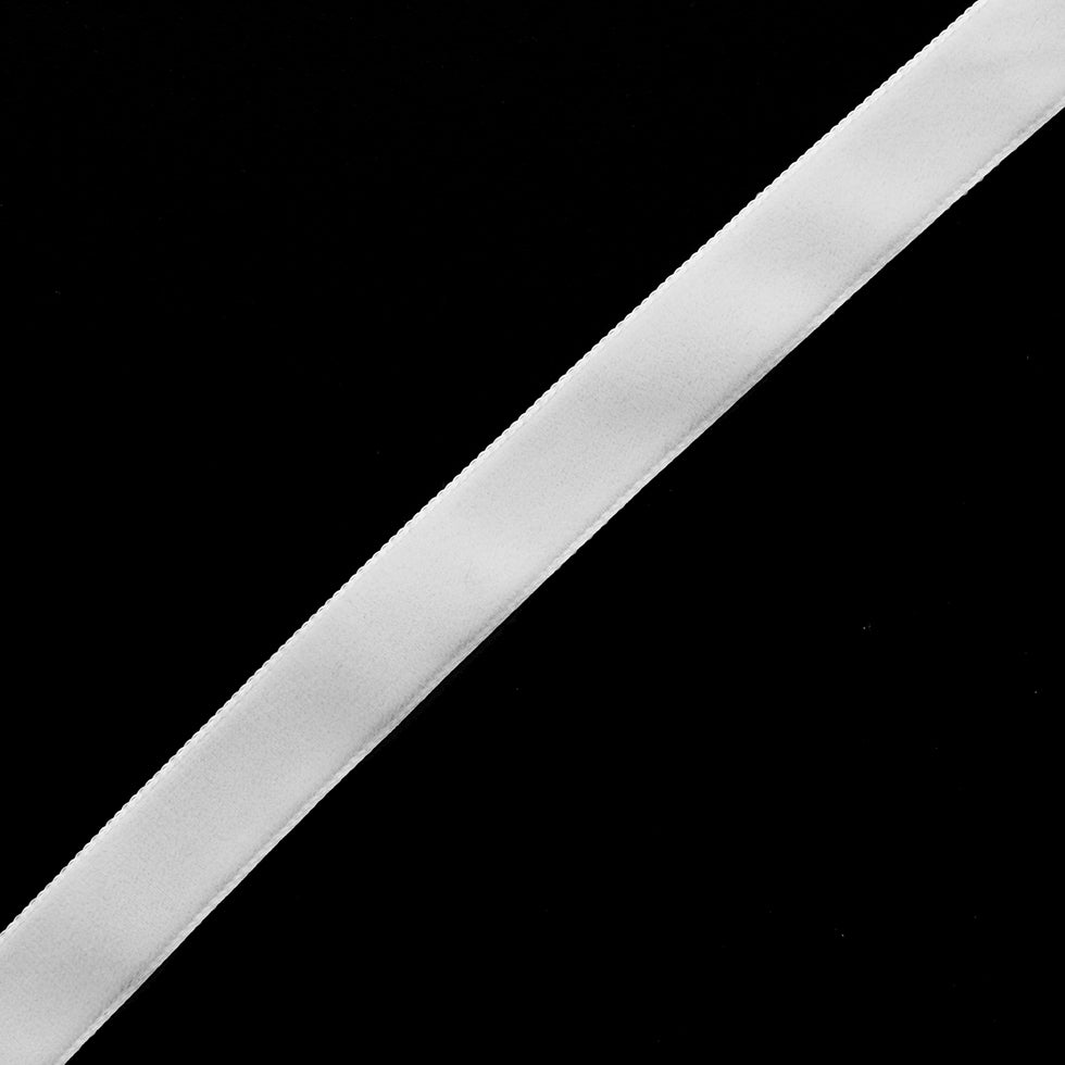 0.625" White Nylon Velvet Ribbon 0.625" White Nylon Velvet Ribbon