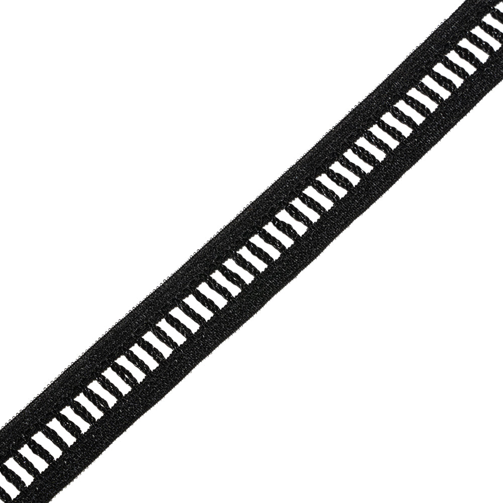 Black Vertical Ties Lace Trim - 0.5" Folded Black Vertical Ties Lace Trim - 0.5" Folded