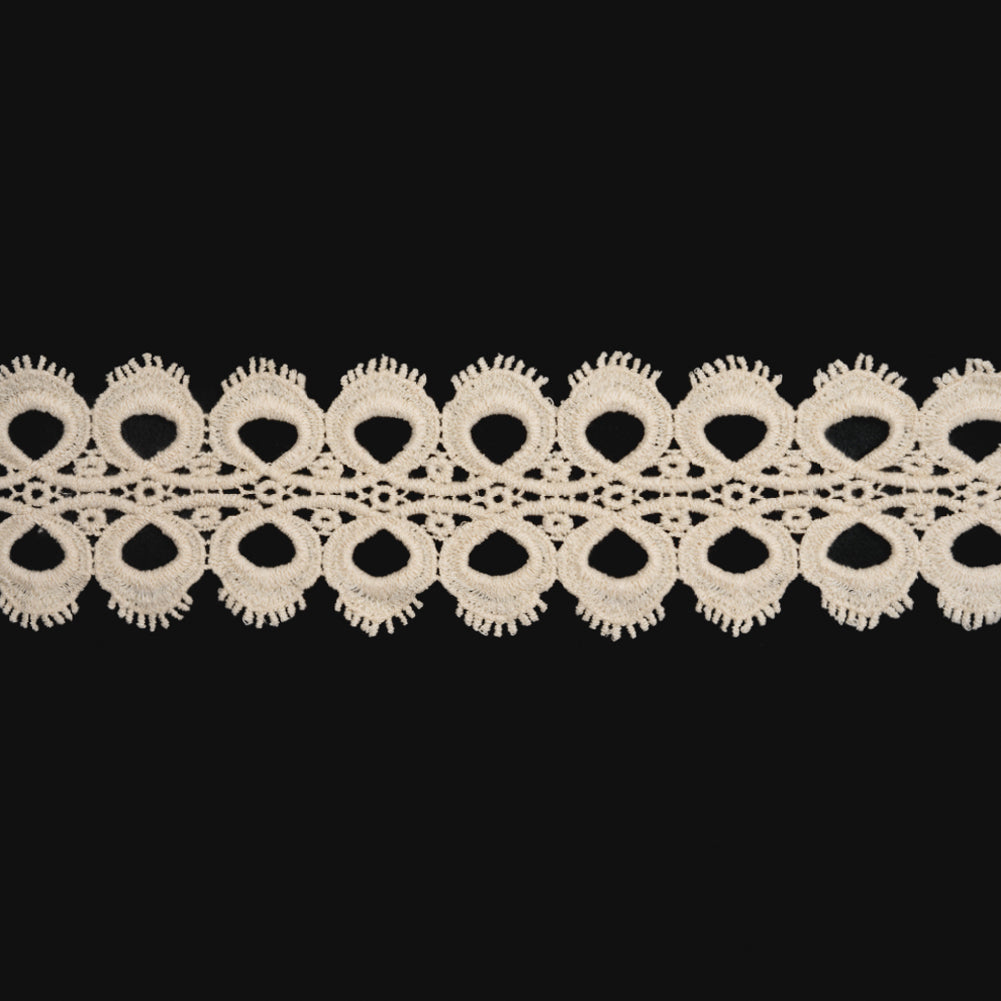 Natural Loop de Loops and Little Fringe Cotton Venise Lace Trim - 2.75" Natural Loop de Loops and Little Fringe Cotton Venise Lace Trim - 2.75"
