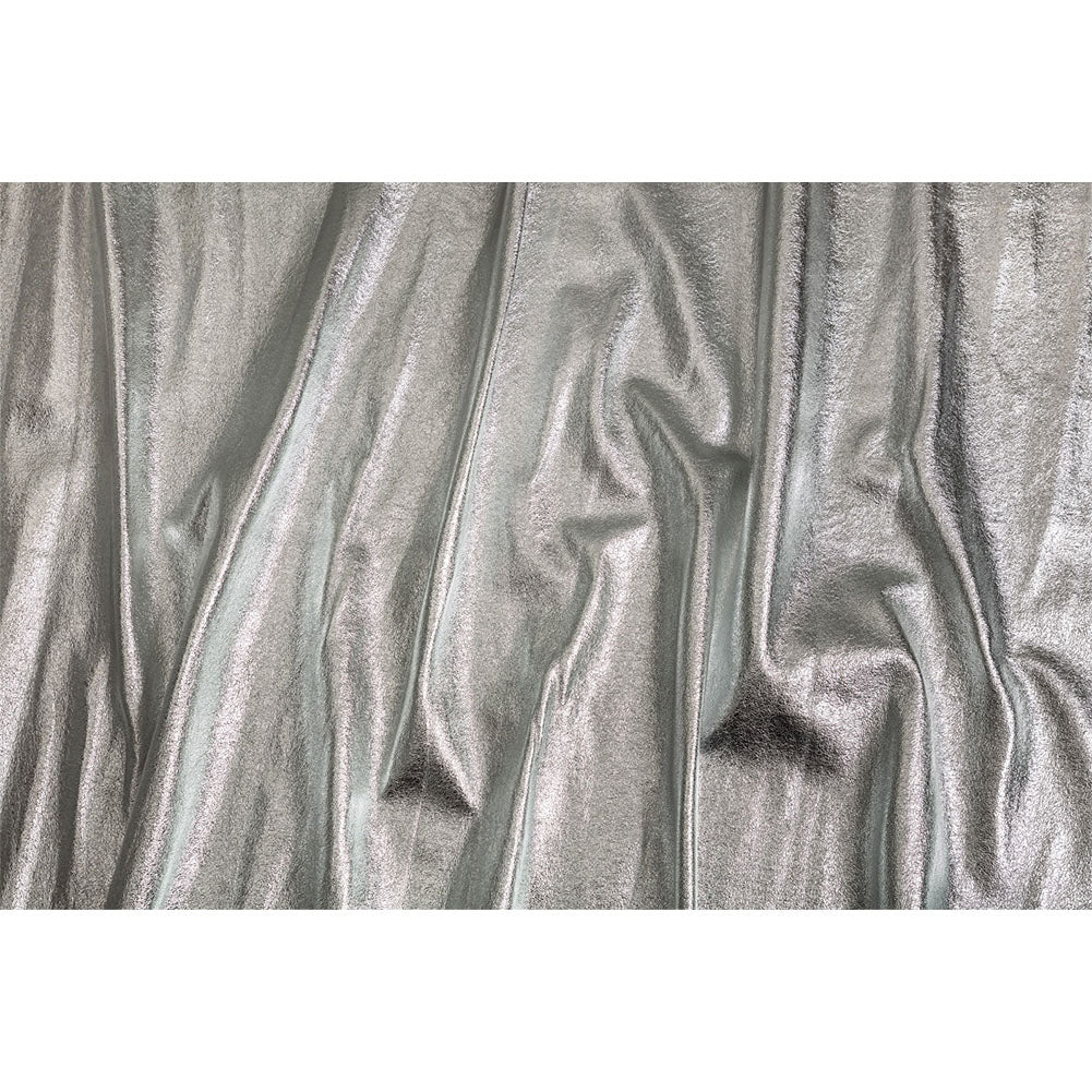 Textured Faux Leather - Metallic Silver - Ileana Collection Textured Faux Leather - Metallic Silver - Ileana Collection