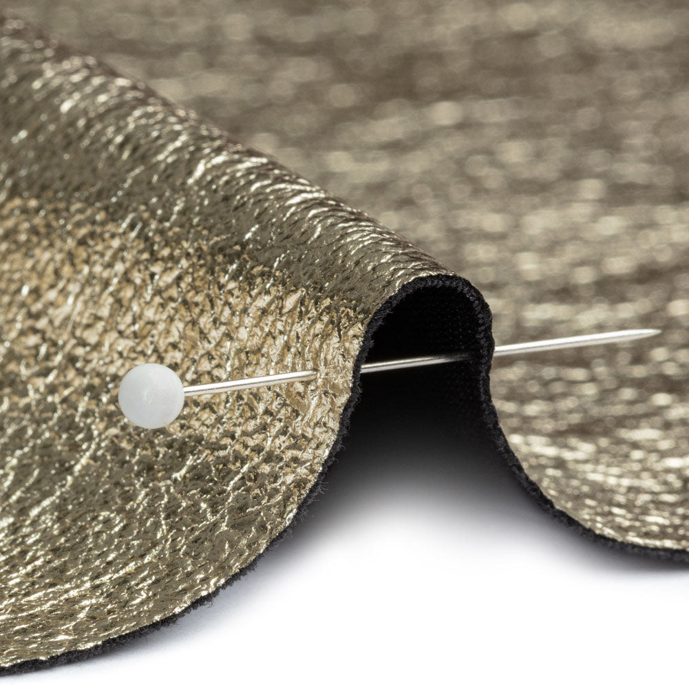 Textured Faux Leather - Metallic Gold - Ileana Collection Textured Faux Leather - Metallic Gold - Ileana Collection