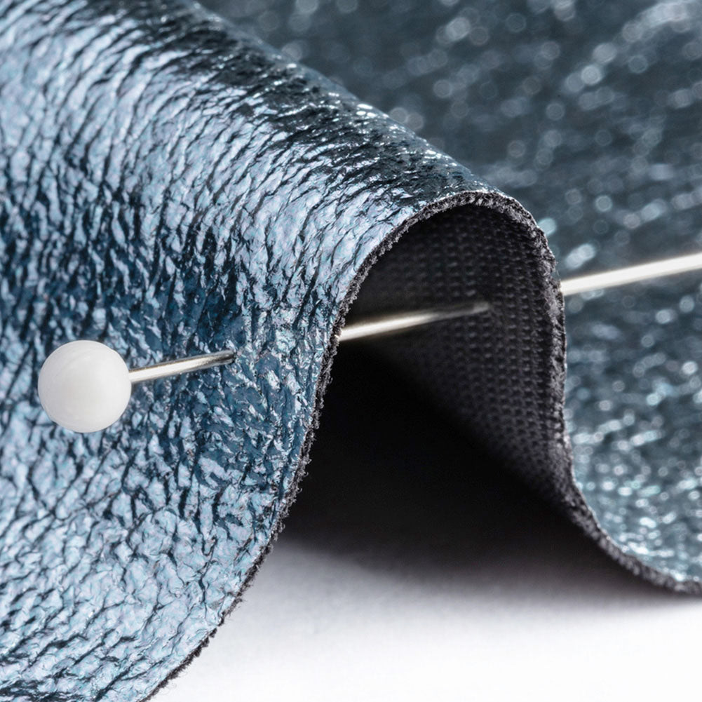 Textured Faux Leather - Metallic Graphite - Ileana Collection Textured Faux Leather - Metallic Graphite - Ileana Collection