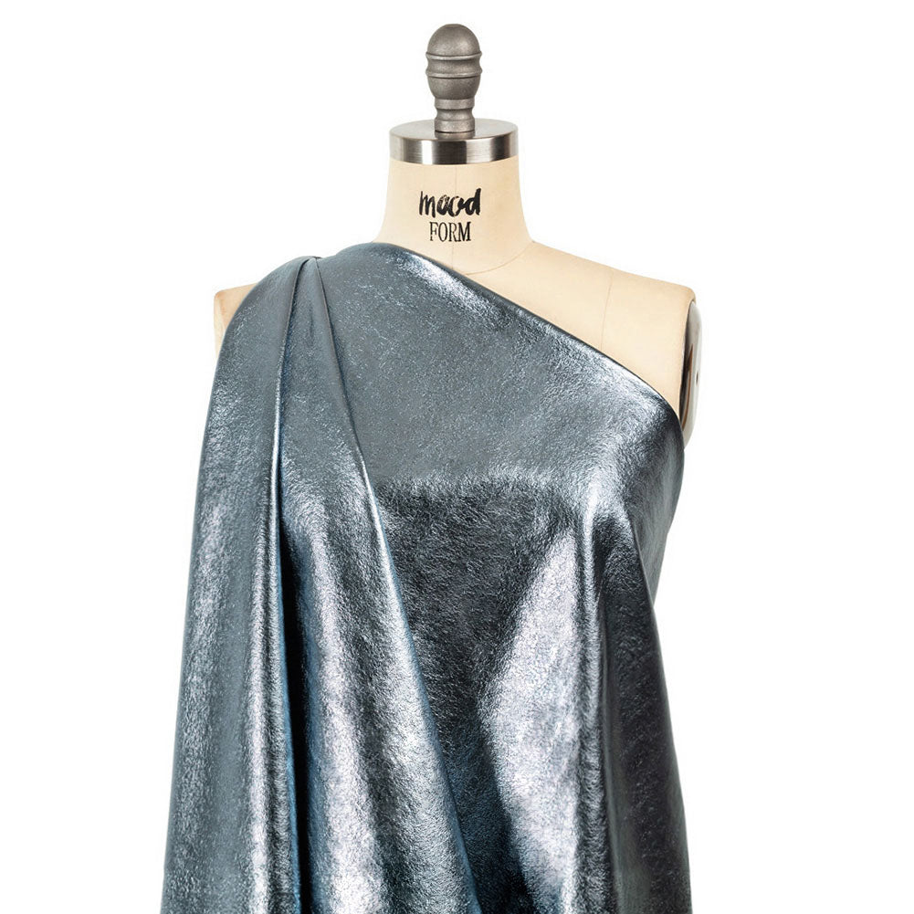 Textured Faux Leather - Metallic Graphite - Ileana Collection Textured Faux Leather - Metallic Graphite - Ileana Collection