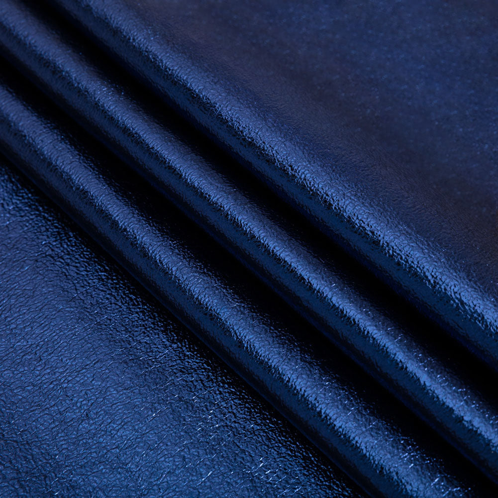 Textured Faux Leather - Metallic Navy - Ileana Collection Textured Faux Leather - Metallic Navy - Ileana Collection