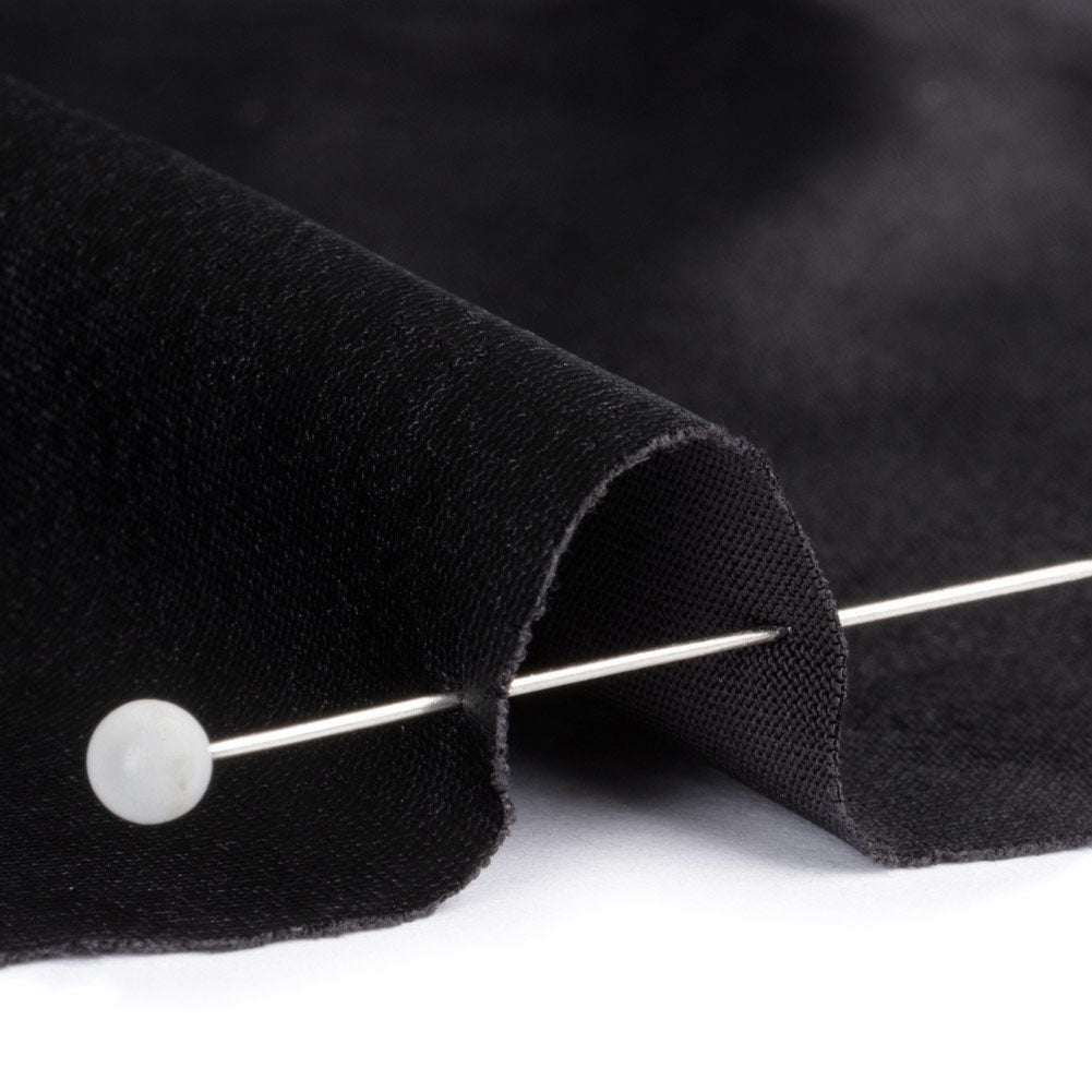 Faux Leather Foil Stretch Polyester Knit - Black Cloud Textured - Vanessa Collection Faux Leather Foil Stretch Polyester Knit - Black Cloud Textured - Vanessa Collection