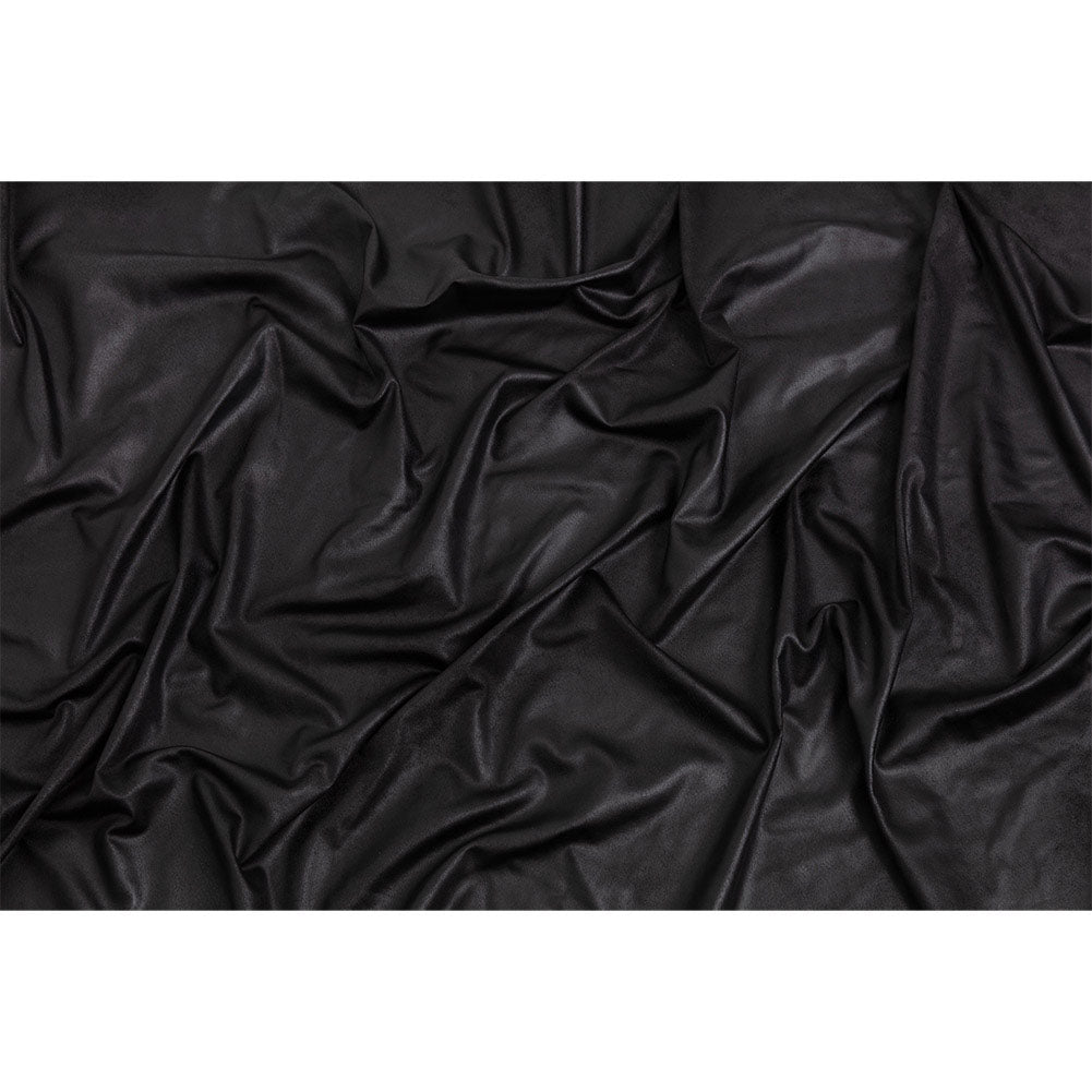Faux Leather Foil Stretch Polyester Knit - Black Cloud Textured - Vanessa Collection Faux Leather Foil Stretch Polyester Knit - Black Cloud Textured - Vanessa Collection