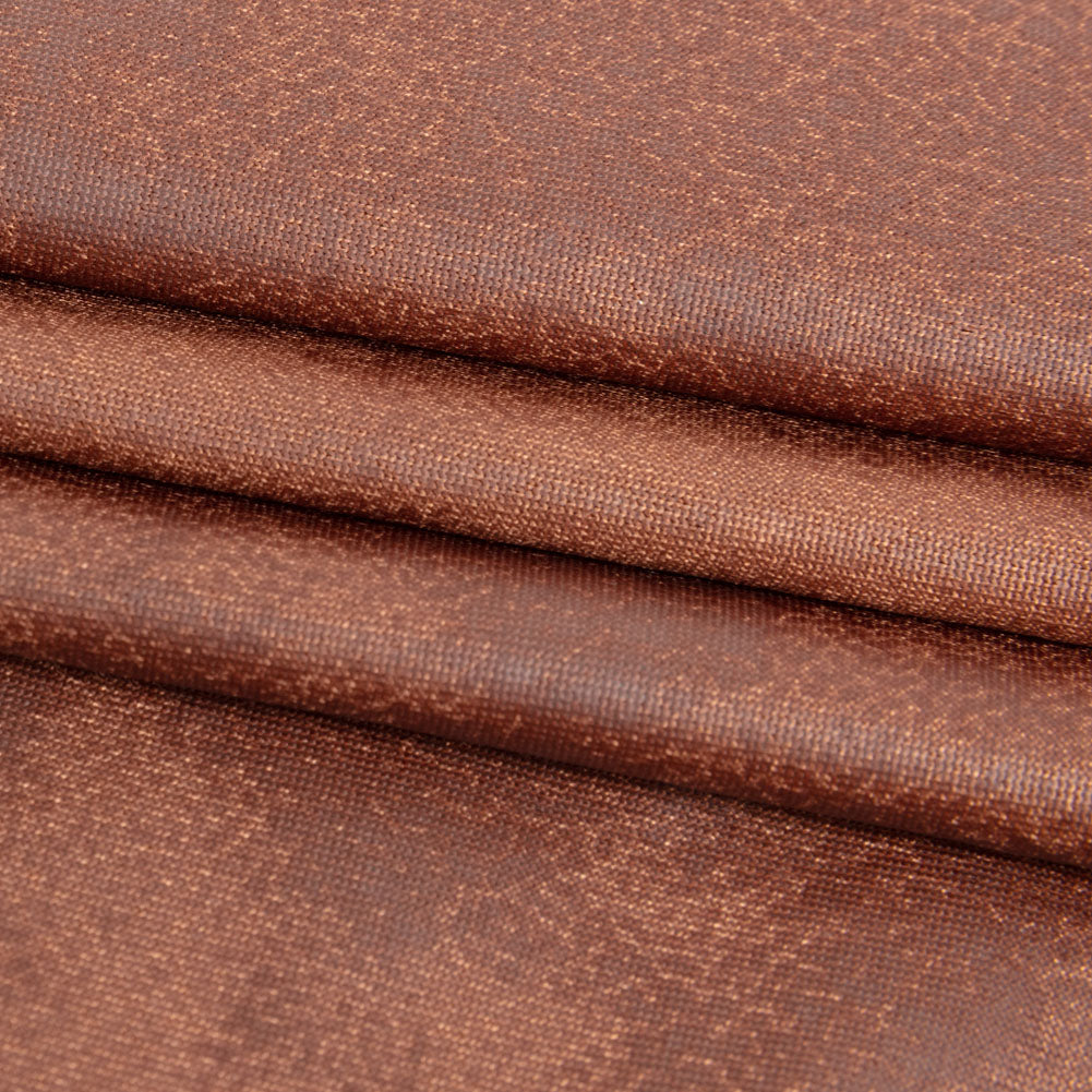 Faux Leather Foil Stretch Polyester Knit - Warm Brown Cloud Textured - Vanessa Collection Faux Leather Foil Stretch Polyester Knit - Warm Brown Cloud Textured - Vanessa Collection