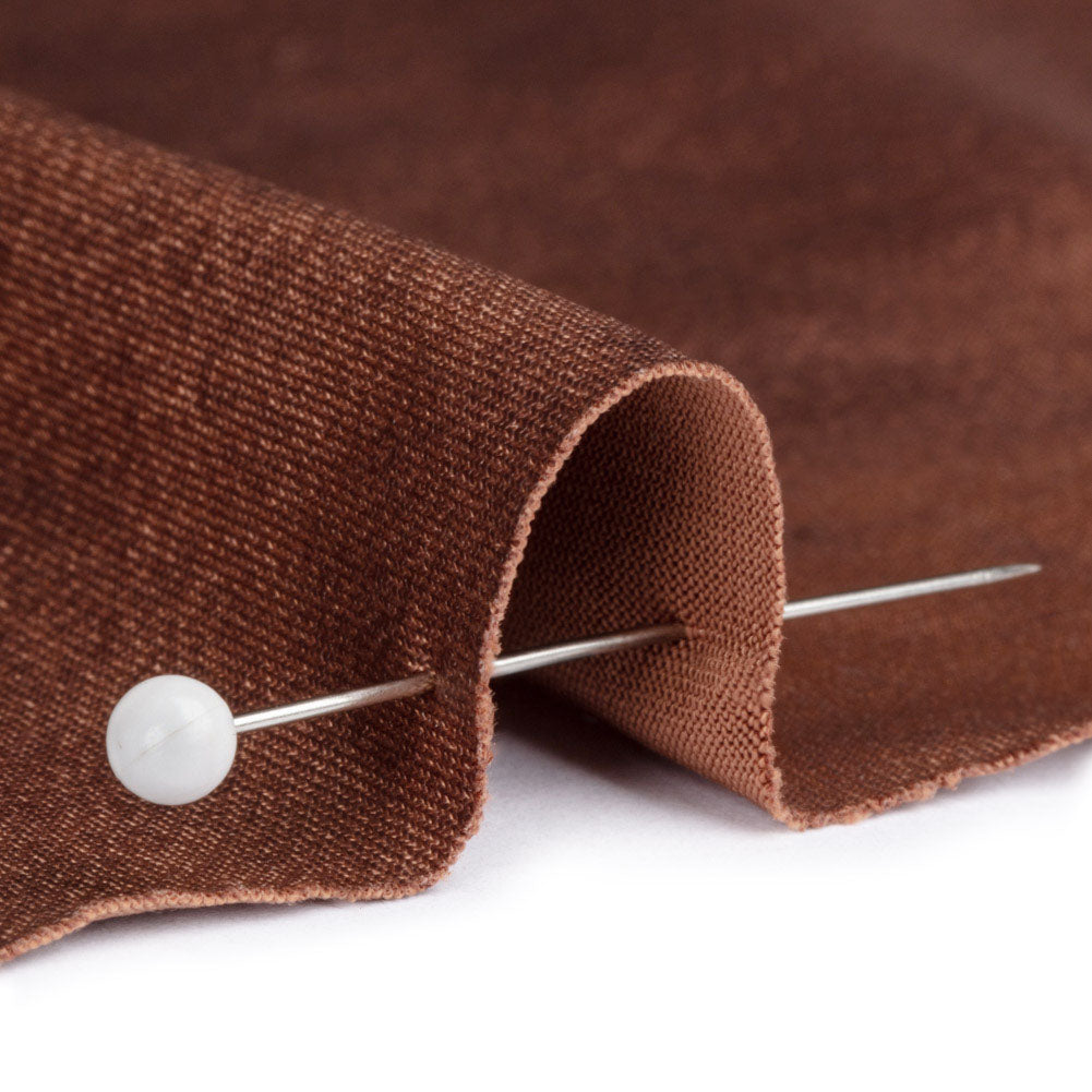 Faux Leather Foil Stretch Polyester Knit - Warm Brown Cloud Textured - Vanessa Collection Faux Leather Foil Stretch Polyester Knit - Warm Brown Cloud Textured - Vanessa Collection