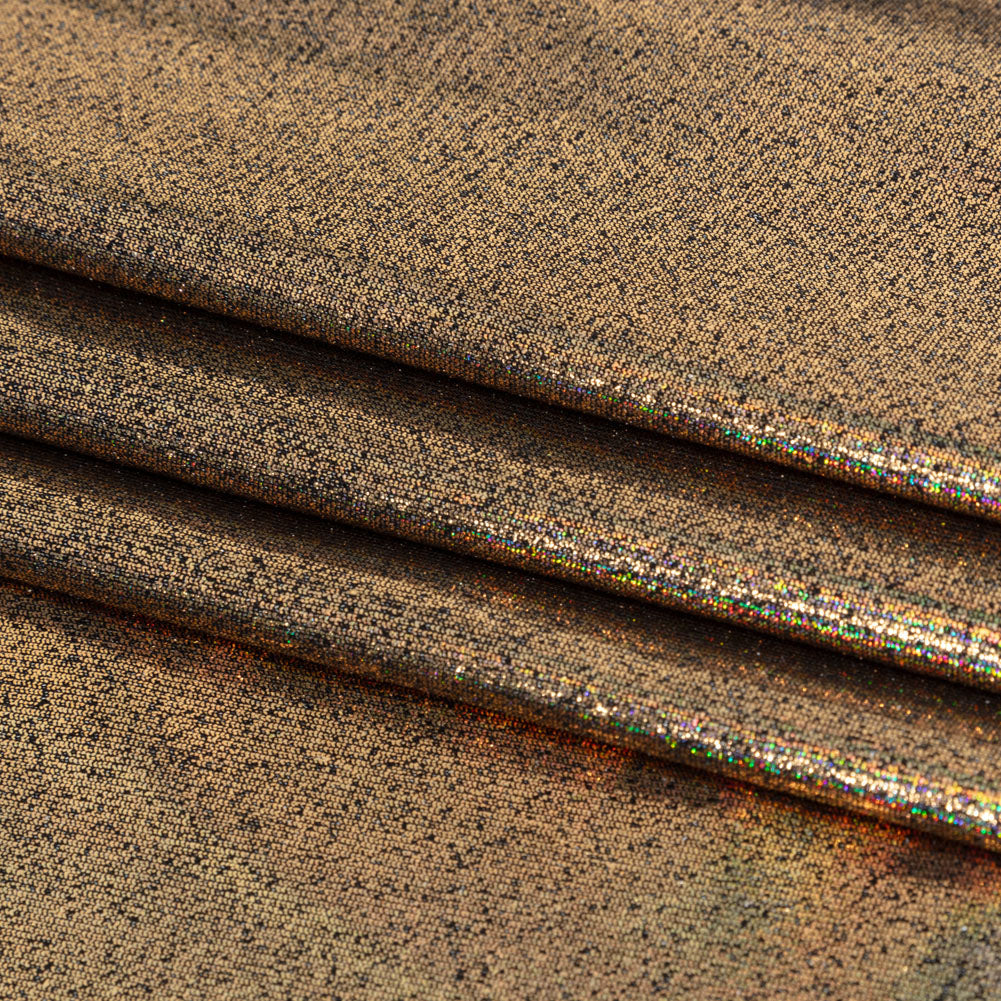 Gold Holographic Foiled Stretch Polyester Jersey Gold Holographic Foiled Stretch Polyester Jersey
