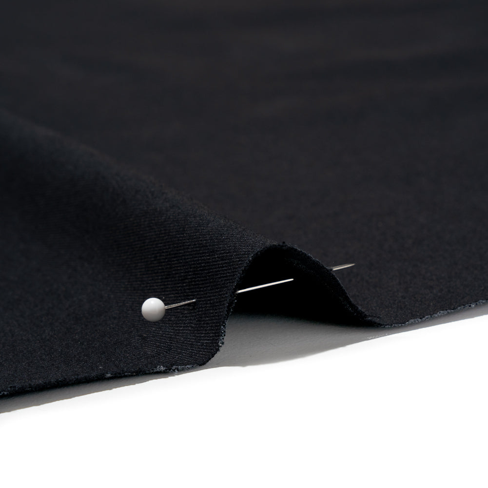 Carbon Brushed Stretch Khaki Twill - Black - Averill Collection - Detail Carbon Brushed Stretch Khaki Twill - Black - Averill Collection - Detail