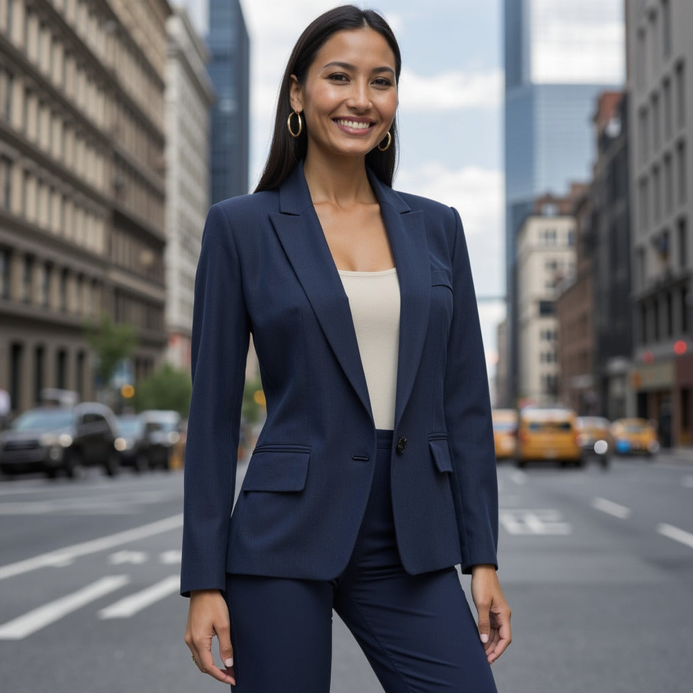 Carbon Brushed Stretch Khaki Twill - Navy - Averill Collection - Editorial Carbon Brushed Stretch Khaki Twill - Navy - Averill Collection - Editorial