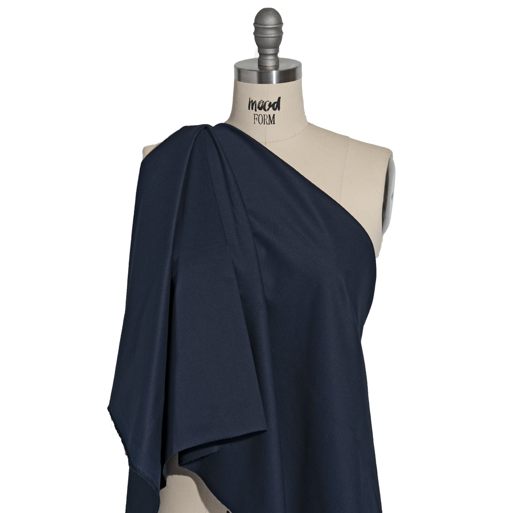 Carbon Brushed Stretch Khaki Twill - Navy - Averill Collection - Drape Carbon Brushed Stretch Khaki Twill - Navy - Averill Collection - Drape