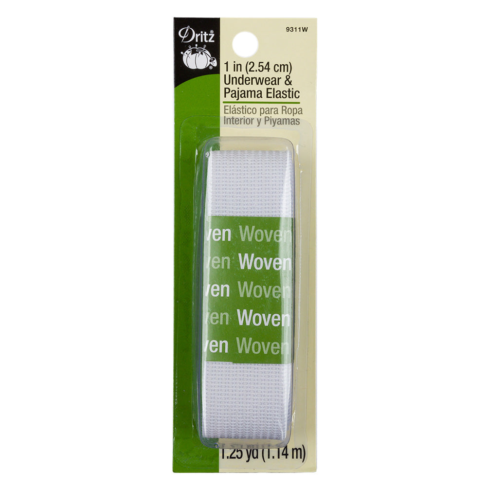 Dritz White Underwear and PJ Elastic - 1 in x 1.25 yd Dritz White Underwear and PJ Elastic - 1 in x 1.25 yd