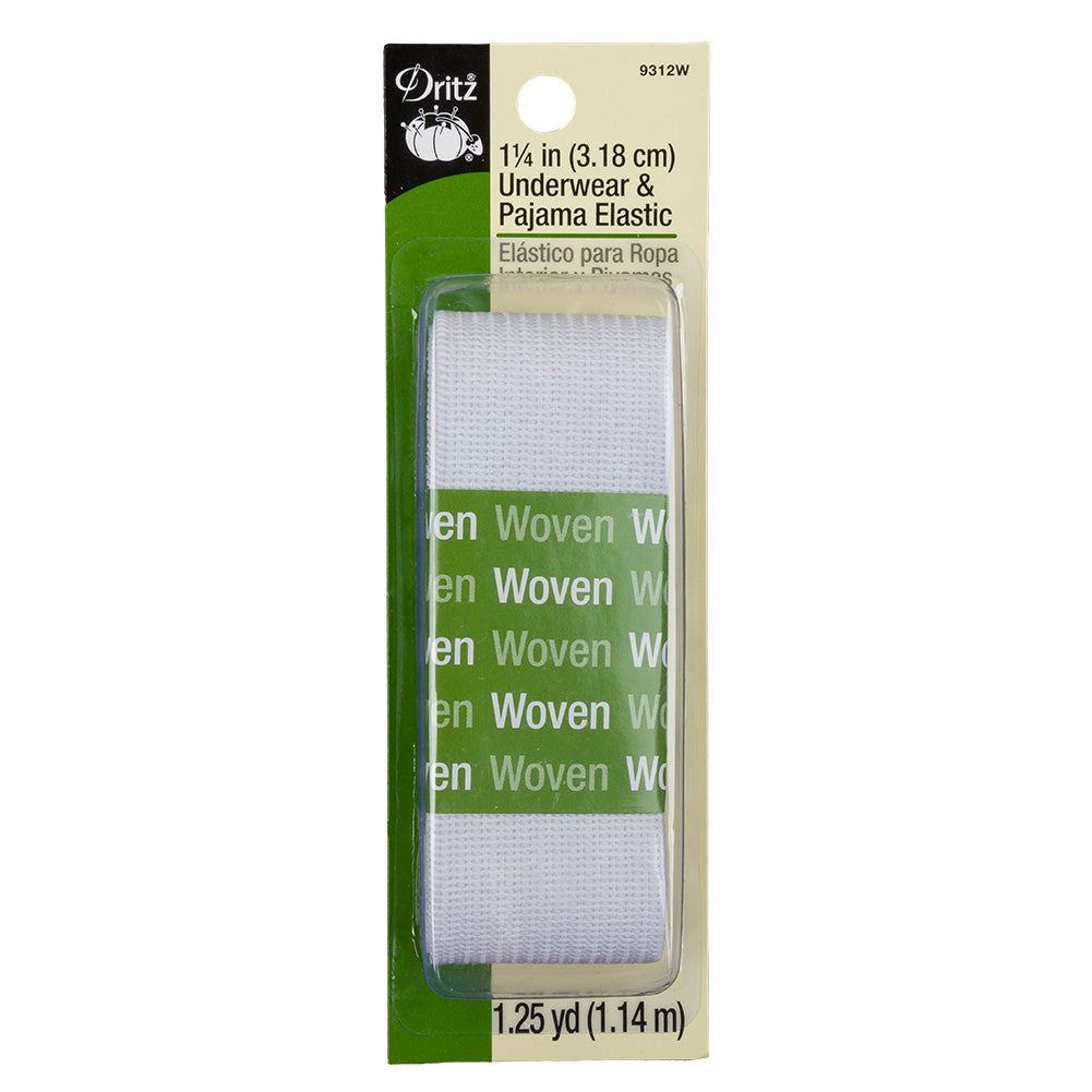 Dritz White Underwear and PJ Elastic - 1.25 in x 1.25 yd Dritz White Underwear and PJ Elastic - 1.25 in x 1.25 yd