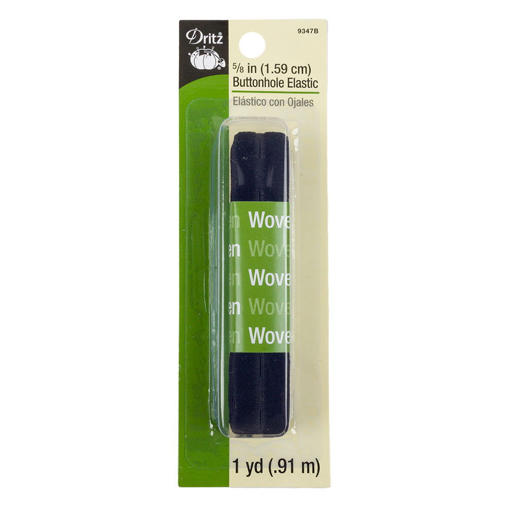 Dritz Black Button Hole Elastic - 5/8 in x 1 yd Dritz Black Button Hole Elastic - 5/8 in x 1 yd