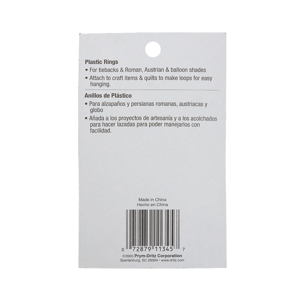 Dritz 14ct White Plastic O-Rings - 0.5" Detail Dritz 14ct White Plastic O-Rings - 0.5" Detail