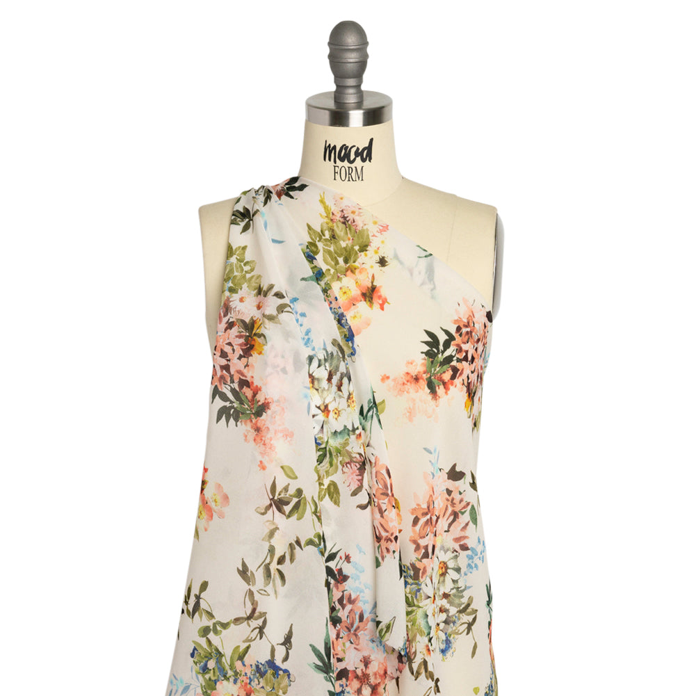 Mood Exclusive White Arranged to Engage Viscose Georgette Drape Mood Exclusive White Arranged to Engage Viscose Georgette Drape