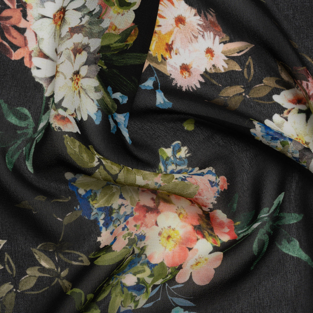 Mood Exclusive Black Arranged to Engage Viscose Georgette Mood Exclusive Black Arranged to Engage Viscose Georgette