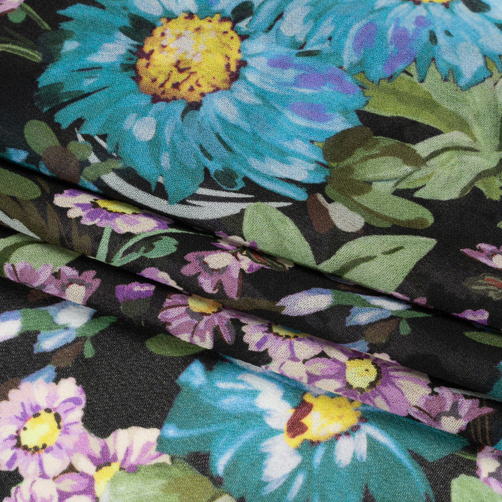 Mood Exclusive Black Rhapsody in Bloom Viscose Georgette Folded Mood Exclusive Black Rhapsody in Bloom Viscose Georgette Folded