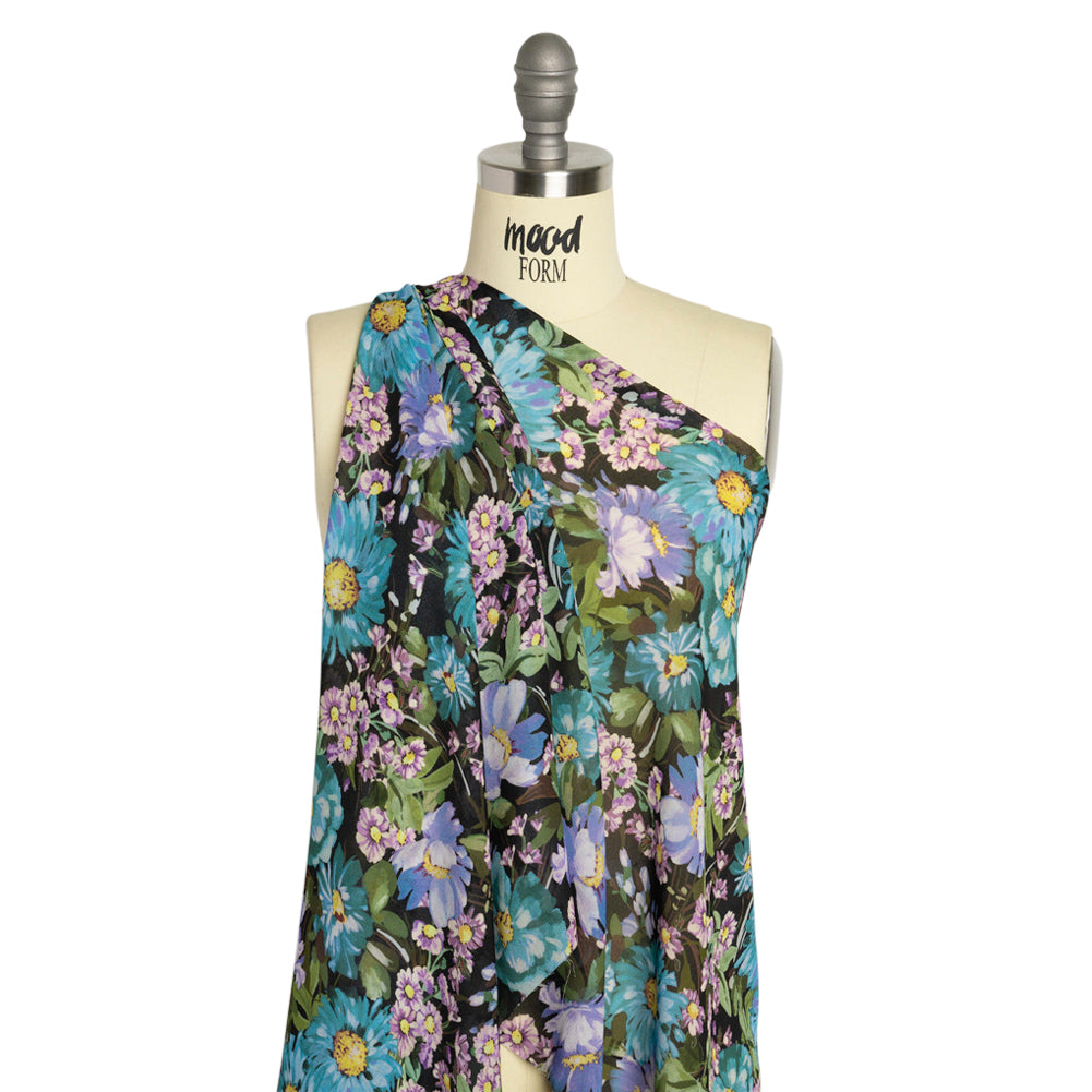 Mood Exclusive Black Rhapsody in Bloom Viscose Georgette Drape Mood Exclusive Black Rhapsody in Bloom Viscose Georgette Drape