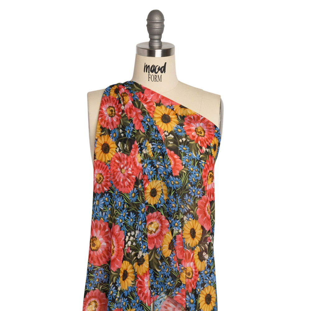 Mood Exclusive Black Floral Trove Viscose Georgette Detail Mood Exclusive Black Floral Trove Viscose Georgette Detail
