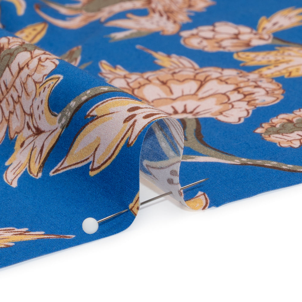 Cotton Voile Print - Cobalt Leafy Floral - Mood Exclusive Whispering Willows Detail Cotton Voile Print - Cobalt Leafy Floral - Mood Exclusive Whispering Willows Detail