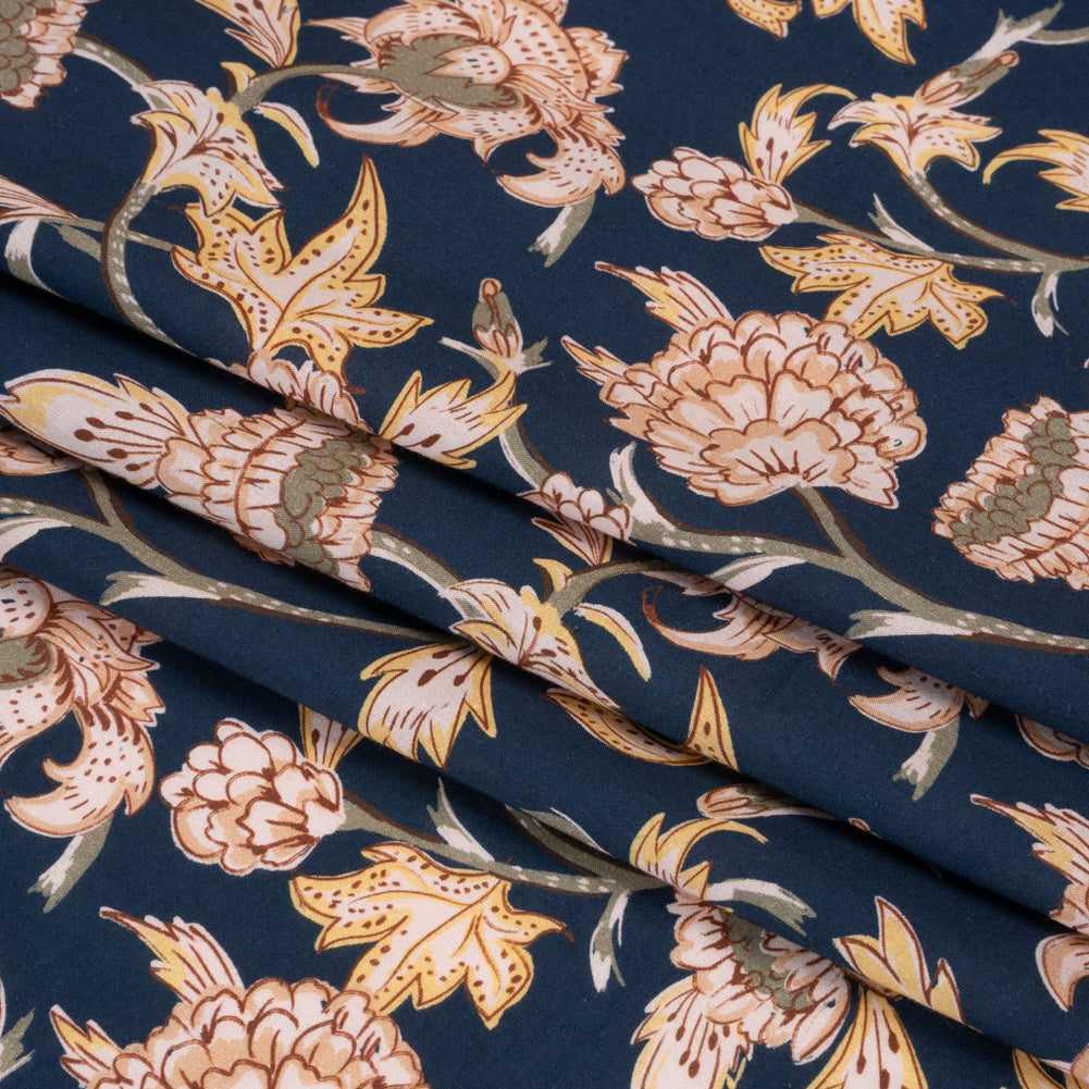 Cotton Voile Print - Navy Leafy Floral - Mood Exclusive Whispering Willows Folded Cotton Voile Print - Navy Leafy Floral - Mood Exclusive Whispering Willows Folded