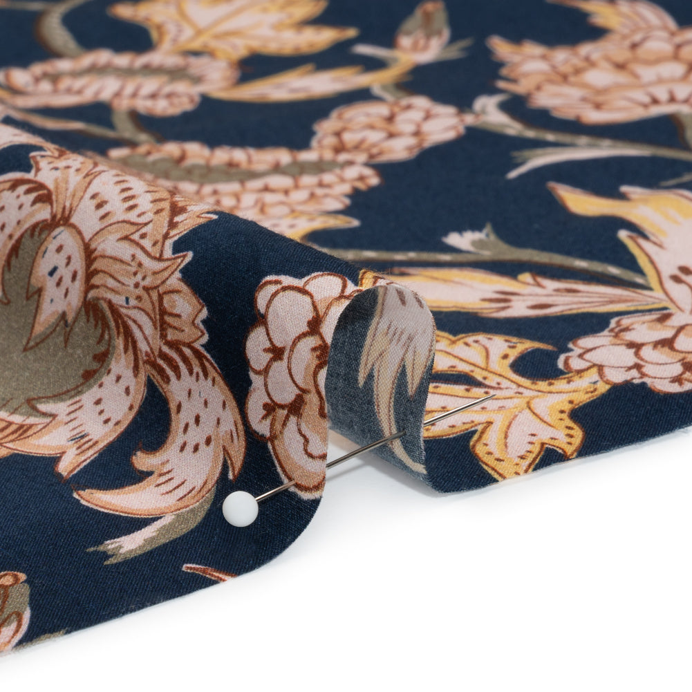 Cotton Voile Print - Navy Leafy Floral - Mood Exclusive Whispering Willows Detail Cotton Voile Print - Navy Leafy Floral - Mood Exclusive Whispering Willows Detail