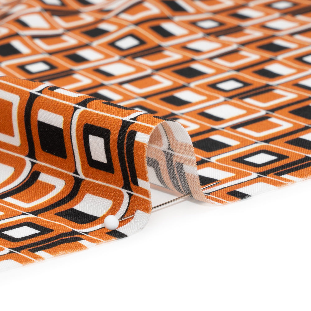 Mood Exclusive Orange Checkerboard Cadence Drapey Viscose Woven Folded Mood Exclusive Orange Checkerboard Cadence Drapey Viscose Woven Folded