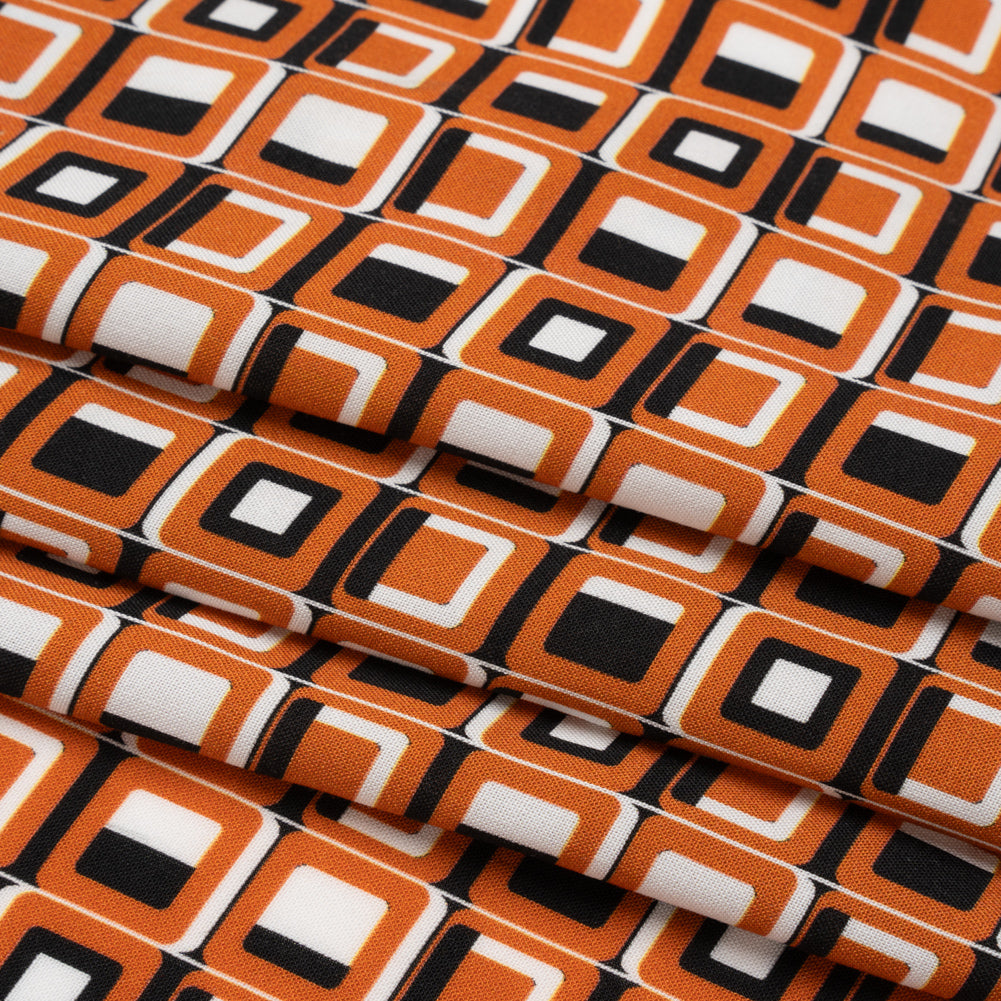 Mood Exclusive Orange Checkerboard Cadence Drapey Viscose Woven Full Mood Exclusive Orange Checkerboard Cadence Drapey Viscose Woven Full