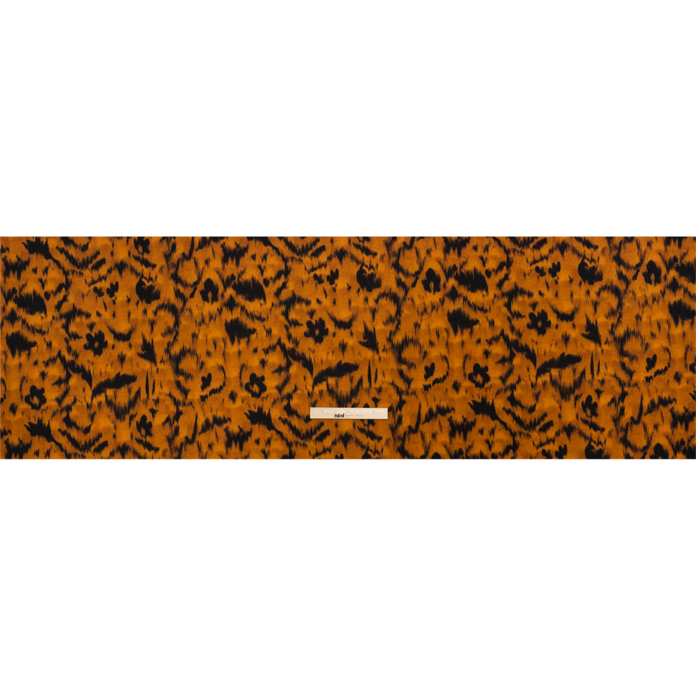 Stretch Polyester Woven Print - Burnt Orange Floral Ikat - Mood Exclusive Flowers and Felines Full Stretch Polyester Woven Print - Burnt Orange Floral Ikat - Mood Exclusive Flowers and Felines Full