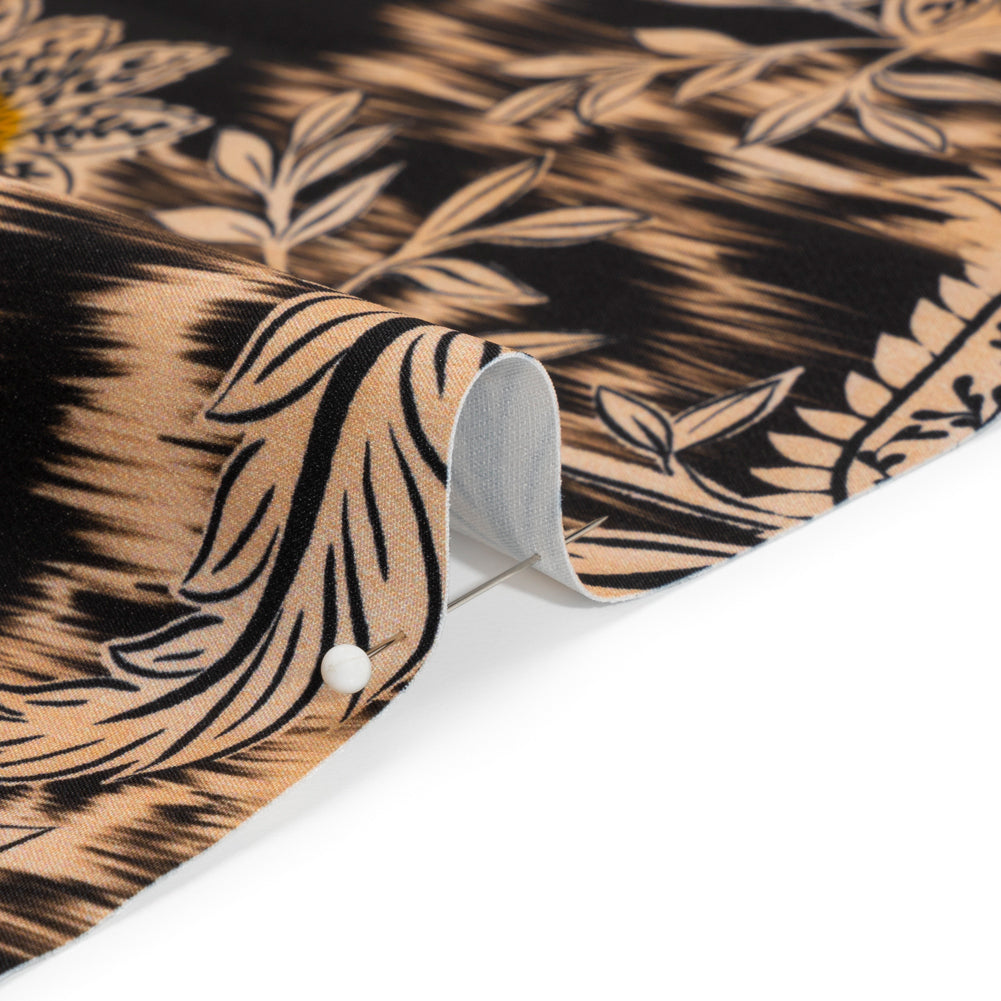 Stretch Polyester Woven Print - Beige Florals on Abstract Ikat - Mood Exclusive Rambling Brambles Detail Stretch Polyester Woven Print - Beige Florals on Abstract Ikat - Mood Exclusive Rambling Brambles Detail