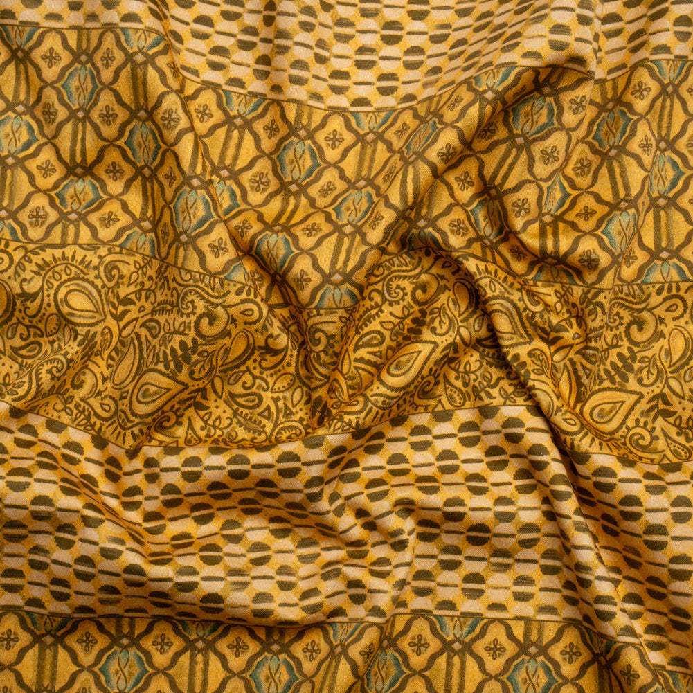 Mood Exclusive Yellow Tropic Arrangement Stretch Cotton Sateen Mood Exclusive Yellow Tropic Arrangement Stretch Cotton Sateen